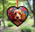 Cockapoo Stained Glass Effect Heart Suncatcher